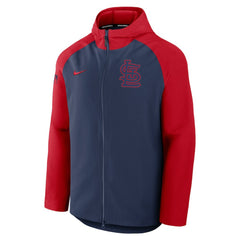 St. Louis Cardinals Authentic Collection Raglan Performance Full-Zip Jacket - Navy/Red | Nike