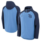 Tampa Bay Rays Authentic Collection Raglan Performance Full-Zip Jacket - Light Blue/Navy | Nike