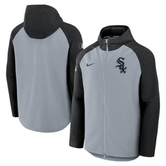 Chicago White Sox Authentic Collection Raglan Performance Full-Zip Jacket - Gray/Black | Nike