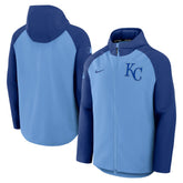 Kansas City Royals Authentic Collection Raglan Performance Full-Zip Jacket - Light Blue/Royal | Nike