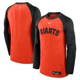San Francisco Giants Authentic Collection Game Time Raglan Dri-FIT Long Sleeve T-Shirt - Orange/Black | Nike