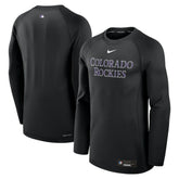 Colorado Rockies Authentic Collection Game Time Raglan Dri-FIT Long Sleeve T-Shirt - Black | Nike
