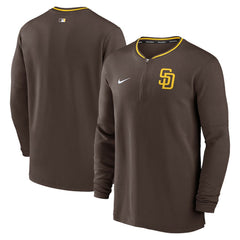 San Diego Padres Authentic Collection Performance Half-Zip Top - Brown | Nike