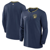 Milwaukee Brewers Authentic Collection Performance Half-Zip Top - Navy | Nike