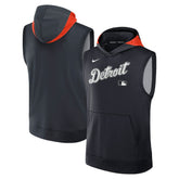 Detroit Tigers Authentic Collection Dri-FIT Sleeveless Hoodie - Navy | Nike