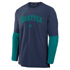Seattle Mariners Authentic Collection Player Dri-FIT Lightweight Pullover - Navy/Teal | Nike