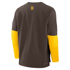 San Diego Padres Authentic Collection Player Dri-FIT Lightweight Pullover - Brown/Gold | Nike