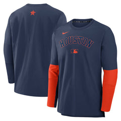 Houston Astros Authentic Collection Player Dri-FIT Lightweight Pullover - Navy/Orange | Nike