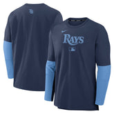 Tampa Bay Rays Authentic Collection Player Dri-FIT Lightweight Pullover - Navy/Light Blue | Nike