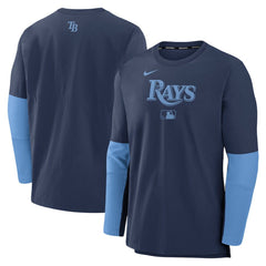 Tampa Bay Rays Authentic Collection Player Dri-FIT Lightweight Pullover - Navy/Light Blue | Nike