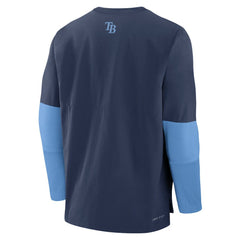 Tampa Bay Rays Authentic Collection Player Dri-FIT Lightweight Pullover - Navy/Light Blue | Nike