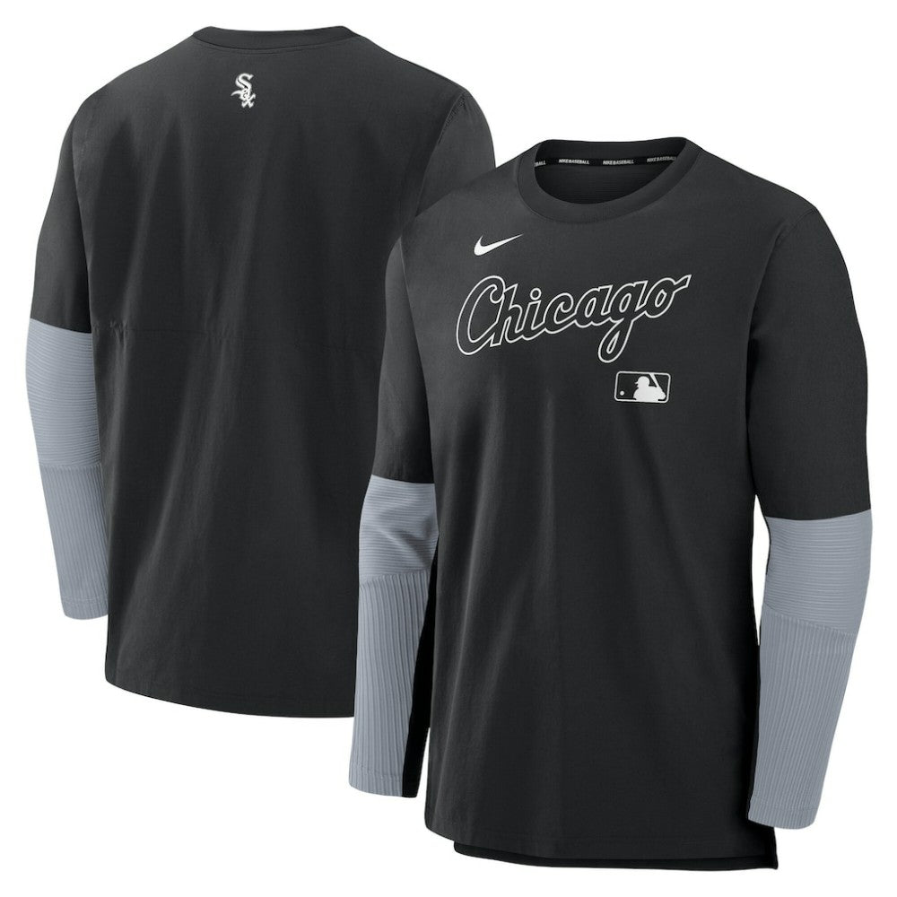 Chicago White Sox Authentic Collection Player Dri-FIT Lightweight Pullover - Black/Gray | Nike