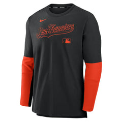 San Francisco Giants Authentic Collection Player Dri-FIT Lightweight Pullover - Black/Orange | Nike