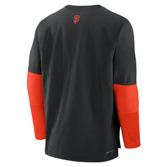 San Francisco Giants Authentic Collection Player Dri-FIT Lightweight Pullover - Black/Orange | Nike
