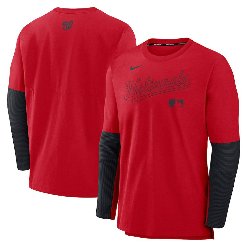 Washington Nationals Authentic Collection Player Dri-FIT Lightweight Pullover - Red/Navy | Nike