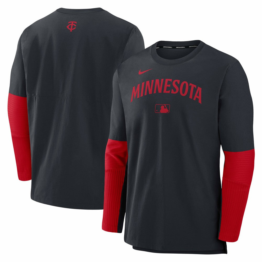 Minnesota Twins Authentic Collection Player Dri-FIT Lightweight Pullover - Navy/Red | Nike