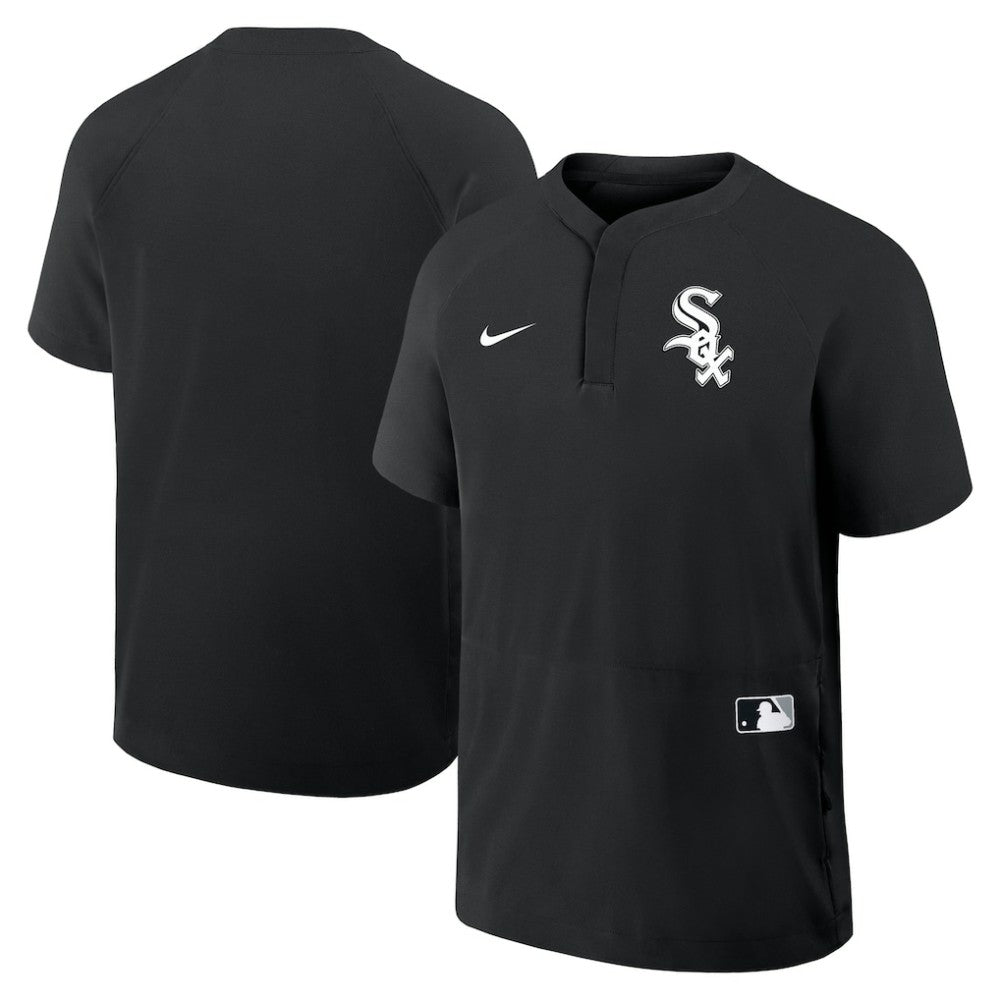 Chicago White Sox Authentic Collection Raglan Short Sleeve Windshirt - Black | Nike