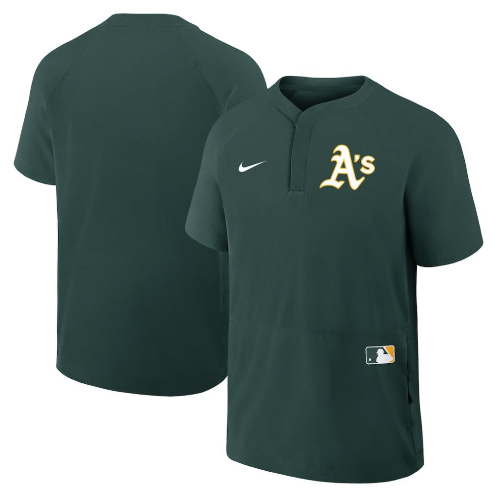 Athletics Authentic Collection Raglan Short Sleeve Windshirt - Green | Nike