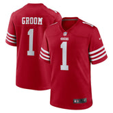 Number 1 Groom San Francisco 49ers Game Jersey - Scarlet | Nike sale