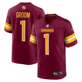 Number 1 Groom Washington Commanders Game Jersey - Burgundy | Nike discount