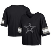 Dallas Cowboys '47 Women's Double Header Scout Cropped V-Neck T-Shirt - Navy outlet