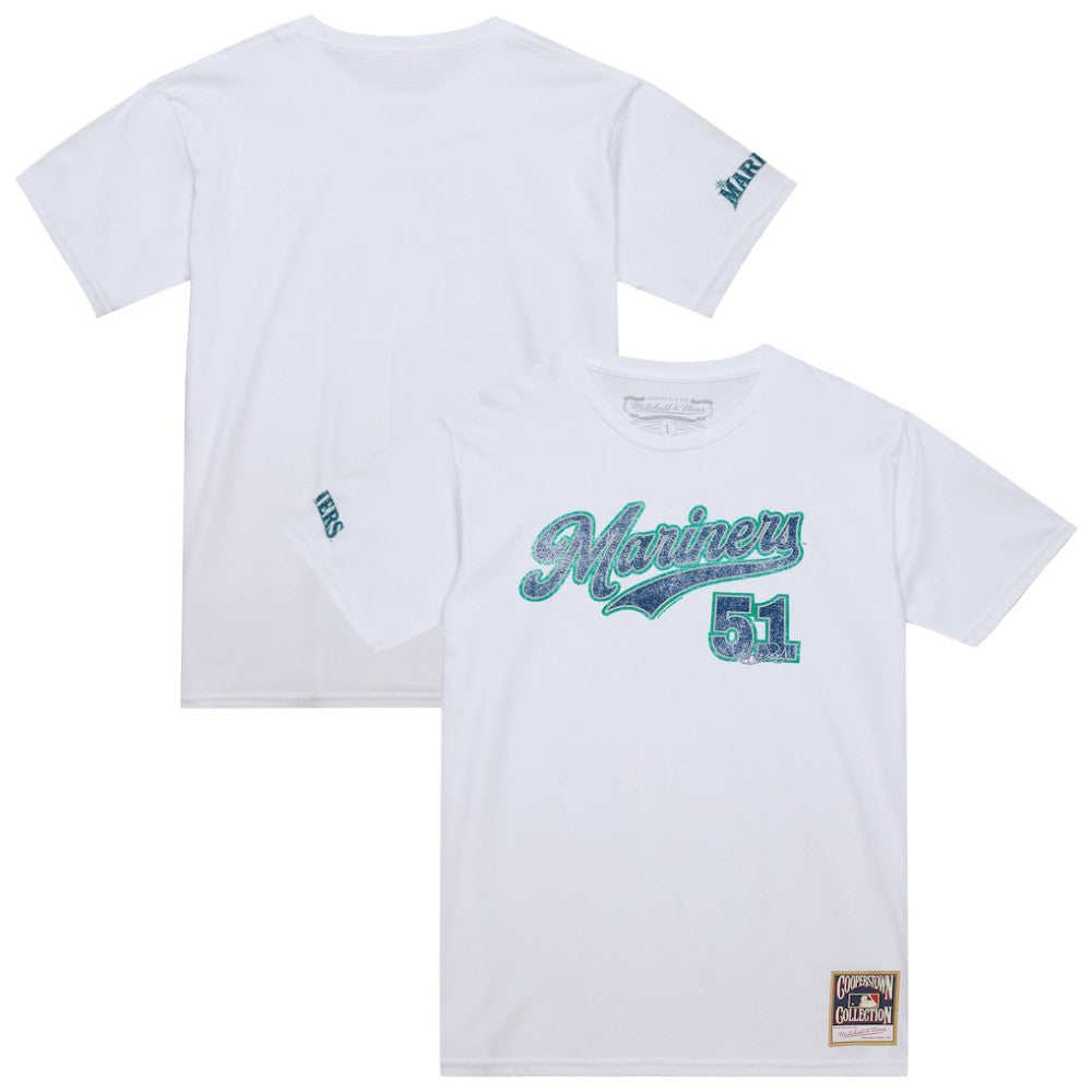 Ichiro Suzuki Seattle Mariners Cooperstown Collection Player T-Shirt - White | Mitchell & Ness