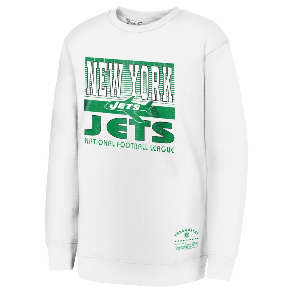 New York Jets Youth Retro Big Game Fleece Pullover Sweatshirt - White cheap
