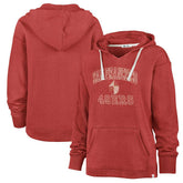 San Francisco 49ers '47 Women's Plus Size Clarity Kennedy Pullover Hoodie - Scarlet cheap