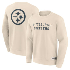 Pittsburgh Steelers Elements Future Ground Lettering Pullover Sweatshirt - Cream on sale