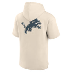 Detroit Lions Elements Future Ground Lettering Short Sleeve Pullover Hoodie - Cream discount