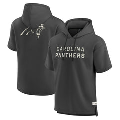 Carolina Panthers Elements Future Ground Lettering Short Sleeve Pullover Hoodie - Charcoal cheap