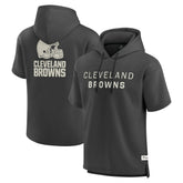 Cleveland Browns Elements Future Ground Lettering Short Sleeve Pullover Hoodie - Charcoal online