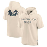 San Francisco 49ers Elements Future Ground Lettering Short Sleeve Pullover Hoodie - Cream on sale