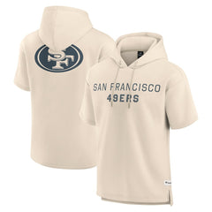 San Francisco 49ers Elements Future Ground Lettering Short Sleeve Pullover Hoodie - Cream on sale