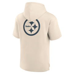 Pittsburgh Steelers Elements Future Ground Lettering Short Sleeve Pullover Hoodie - Cream online