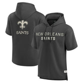 New Orleans Saints Elements Future Ground Lettering Short Sleeve Pullover Hoodie - Charcoal outlet