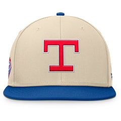 Texas Rangers Cooperstown Collection Bounder Snapback Hat - Natural/Royal