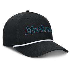 Miami Marlins Clubhouse Foul Ball A-Frame Adjustable Hat - Black