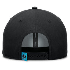 Miami Marlins Clubhouse Foul Ball A-Frame Adjustable Hat - Black