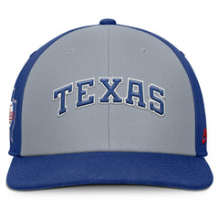 Texas Rangers Pro Performance Snapback Hat - Gray/Royal | Nike