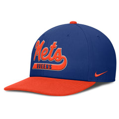 New York Mets Pro Performance Snapback Hat - Royal/Orange | Nike