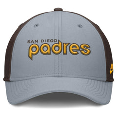 San Diego Padres Rise Swoosh Performance Flex Hat - Gray/Brown | Nike