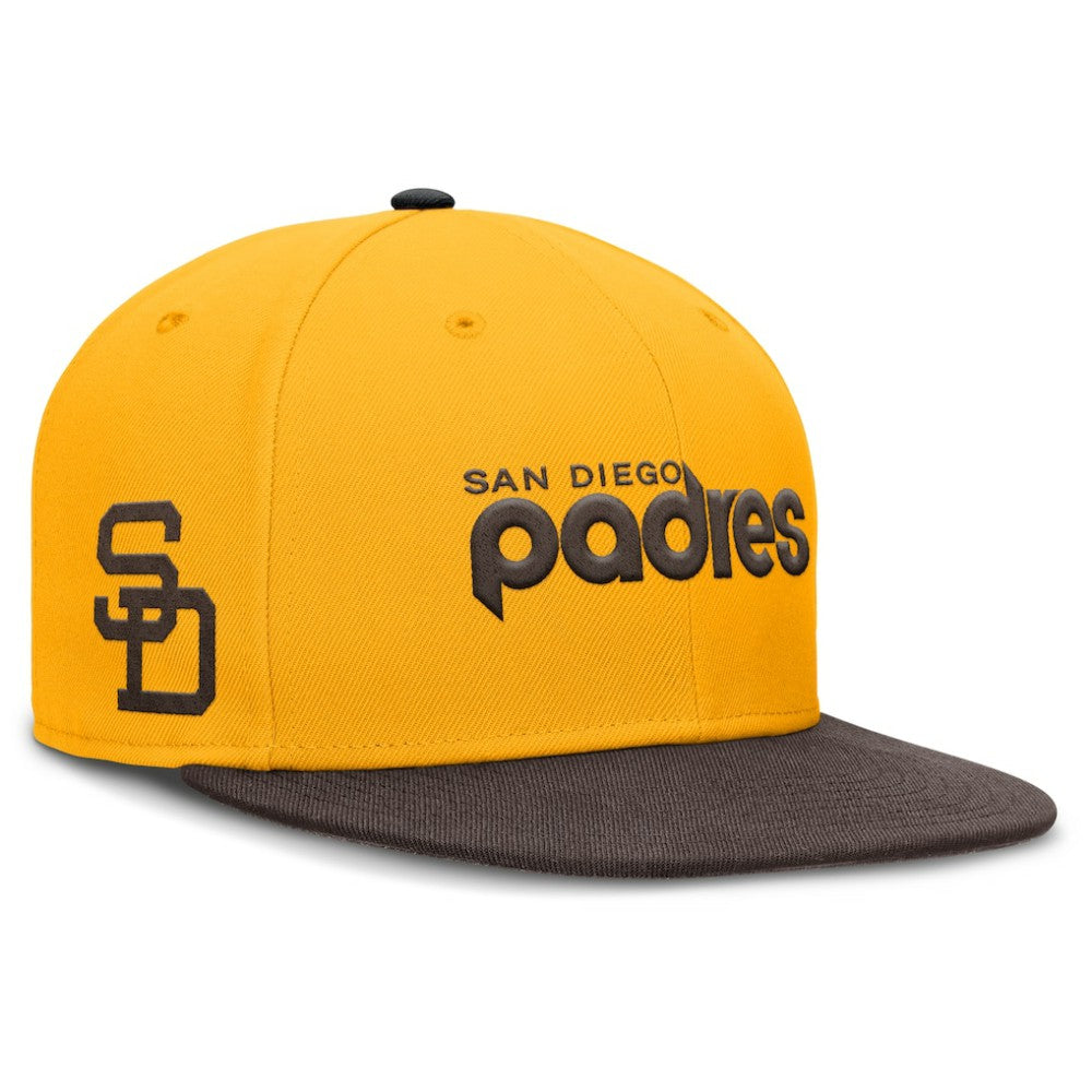 San Diego Padres Cooperstown Two-Tone Dri-FIT Round Bill True Fitted Hat - Gold | Nike