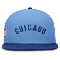 Chicago Cubs Cooperstown Two-Tone Dri-FIT Round Bill True Fitted Hat - Light Blue | Nike