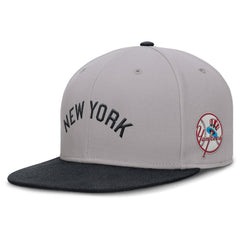 New York Yankees Cooperstown Two-Tone Dri-FIT Round Bill True Fitted Hat - Gray | Nike