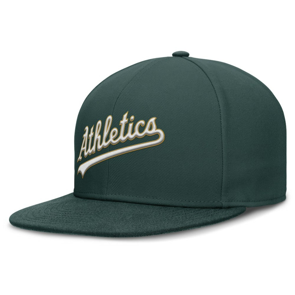 Athletics Wordmark Dri-FIT Round Bill True Fitted Hat - Green | Nike