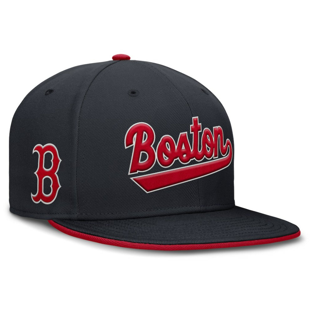 Boston Red Sox Primetime Dri-FIT Round Bill True Fitted Hat - Navy | Nike