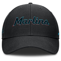 Miami Marlins Rise Gaberdine Adjustable Hat - Black | Nike