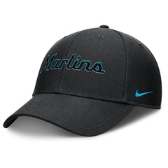 Miami Marlins Rise Gaberdine Adjustable Hat - Black | Nike