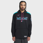 Miami Marlins 2025 City Connect Authentic Collection Therma Pullover Hoodie - Black | Nike